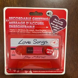 Red Cassette Recordable Greeting Card